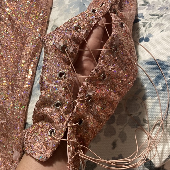 NWT sequins lace up jumpsuit 💗 - Picture 10 of 16